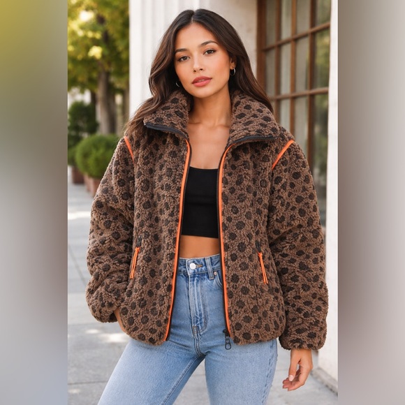 Coach Signature Sherpa Zip Up Jacket! Signature cc size L - Picture 9 of 9